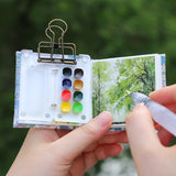 AOOKMIYA Portable 8-color Acrylic Watercolor Paint Box Set Mini Palette Watercolor Paint Packaging Travel Sketching Art Supplies