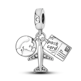 2025 Hot Sale Charms Bead 925 Sterling Silver Pink Butterfly Luminous Firefly Dangle Fit Bangle Bracelet Necklace DIY Jewelry