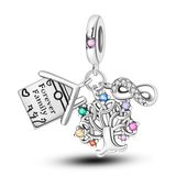 2025 Hot Sale Charms Bead 925 Sterling Silver Pink Butterfly Luminous Firefly Dangle Fit Bangle Bracelet Necklace DIY Jewelry