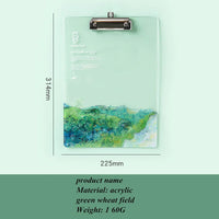 Transparent acrylic board clip Wallet Binder High-value Folder Board Test Paper Storage Artifact Students Exam Pad Writing Board