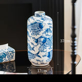 Classical Blue and White Porcelain Vase Flower and Bird Patterns Storage Jar Table Decoration Flower Arrangement Plant Pots