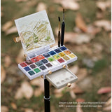 AOOKMIYA Mini Cute Watercolor Paint Box Portable Folding Color Palette Original Design Stationery Student Painting Tools   Palette Box  AOOKMIYA.COM