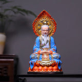 Chinese Taoist Deities Statue Set, Hand-Carved Wood Bodhisattva Buddha Figure Home Altar Decor Ornament