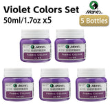 AOOKMIYA Marie's Fabric Paint 5 Bottles,50 ml/1.69oz,12 Different Colors,Vibrant,Permanent Textile Paint Kit for T-shirts,Shoes & Crafts.