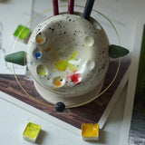 Handmade Pottery Cute Planet Pen Holder Creative Art Tools for Pen Washing, Color Adjustment, and Painting Desktop Ornament