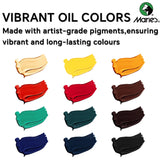 AOOKMIYA Marie's Artists' Oil Paint Set,12/18 Vibrant Colors,Rich Pigments Oil Based Paint Kit of 12ml/0.4floz Tube for Canvas,Paper