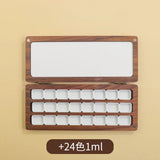 AOOKMIYA Empty Portable Watercolor Palette 12/24 Grid Walnut Watercolor Paint Storage Box Travel Sketching Artist's Art Supplies