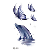 AOOKMIYA Small Waterproof Temporary Tattoo Sticker Colorful Leaf Flower Elephant Dolphin  Art Wrist Neck Women Kids Fake Mini Tatoo