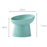 Creative Pet Bowls, Ceramic Oblique Mouth High footed Cats Food Tableware Protection Cat and Dog Bowl, Pet Supplies, 1Pc