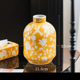 Classical Blue and White Porcelain Vase Flower and Bird Patterns Storage Jar Table Decoration Flower Arrangement Plant Pots