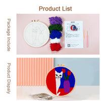 AOOKMIYA DIY Craft Punch Needle Embroidery Kits Sewing Kit Needlework Cross Stitch for Beginner Magic Pock Pen Set Home Painting Decor