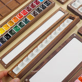 AOOKMIYA Empty Portable Watercolor Palette 12/24 Grid Walnut Watercolor Paint Storage Box Travel Sketching Artist's Art Supplies