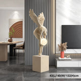 Creative Art Moon light Angel Sculpture with Ambient Lamp Large Luxury Figure Modern 150cm Home Living Room Decor Floor statue