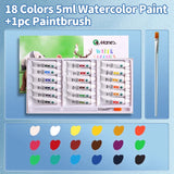AOOKMIYA Marie's 12/18/24 Colors Watercolor Paint Set,5ml/Tubes for Paper,DIY,Painting for Artists,Hobbyists,Painting Lovers