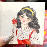 AOOKMIYA Exquisite Fabric Handmade Watercolor Book 12.6cm 300g Thickened Cotton Pulp Water Color Paper Sketchbook Student Art Supplies