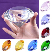 AOOKMIYA 1pcs Crystal Diamond Shaped Paperweight Decorative Cut Glass Giant Gemstone Wedding Christmas Ornament Gifts