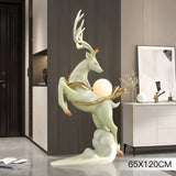 Modern Home TV Cabinet Decor Large Deer Floor Ornament for LivingRoom Luxury Abstract Standing Statue Sculpture Decorative Piece