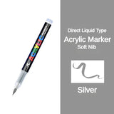 16 Colors Direct-liquid Acrylic Marker Pen Waterproof Pen Soft Brush Nib for Glass Stone Metal Glass Art Supplies Stationery