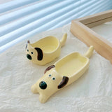 AOOKMIYA Creative Ceramic Watercolor Palette Cute Cat/Dog Paint Tray Pen Holder Easy To Clean Portable Painting Art Supplies