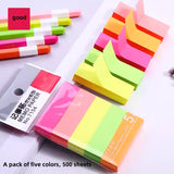 Mini Long Sticky Notes Cute Notes Bookmark Sticker Fluorescent Strip Students Use Creative Colored Bars   Memo Pad