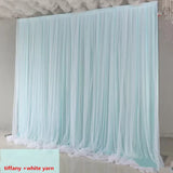 3X6M Wedding Background Decoration Veil White Bilayer Yarn Curtain With Artificial Flower For Birthday Valentine's Day Party DIY