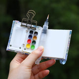 AOOKMIYA Portable 8-color Acrylic Watercolor Paint Box Set Mini Palette Watercolor Paint Packaging Travel Sketching Art Supplies
