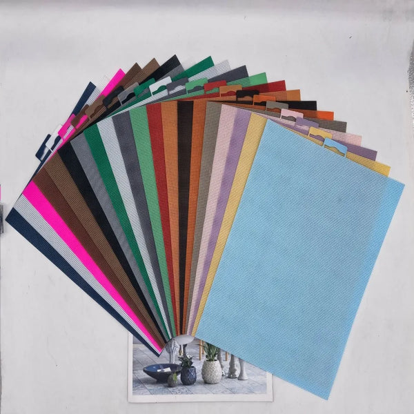 AOOKMIYA 28x21cm Cross Stitch Canvas Grid 14CT Square Embroidery Fabric Canvas Grid Handmade Convenient Plastic Canvas Fabric Home