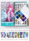 SUPERVISION Mica Layered Watercolor Pigment 10 Colors 1ML Pearlescent Chameleon Precipitation Color Master Painting Art Supplies