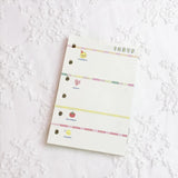 A6 Notebook Inside page 6 Ring Journal Spiral Replacement Journal Cute Note Book Weekly Grid Blank Diary Paper free shipping