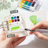 AOOKMIYA Transparent Watercolor Palette Ins Style Travel Portable Mini Watercolor Acrylic Paint Box Square Tray Box Art Painting Supplie  AOOKMIYA.COM