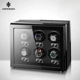 Wooden Watch Winder Box Storage Automatic Rotating Watch Box 9 Slots Led Shaker Luxury Inner Cortex Organizer Tray Holiday Gifts