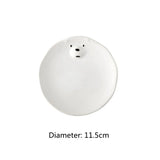 AOOKMIYA Ceramic Palette Cute Ins Bear/cat/pig Plate Watercolor Palette Ceramic Mini Chinese Painting Gouache Art Tools Art Supplies