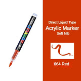 16 Colors Direct-liquid Acrylic Marker Pen Waterproof Pen Soft Brush Nib for Glass Stone Metal Glass Art Supplies Stationery