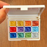 AOOKMIYA French SENNELIER Artist-grade Honey Pearlescent Watercolor 12 Colors 0.5/1ML Pigment Package Travel Portable Art Supplies