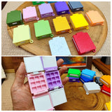 AOOKMIYA Empty Palette Portable Folding Watercolor Box 9 Compartments 0.5ML Paint Tray 3D Printing Travel Painting Artist's Art Supplies