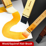 AOOKMIYA Flat Head Brush Squirrel Hair Wool Watercolor Brush Portable Art Students Special Chinese Painting Pigment Brush Art Supplies