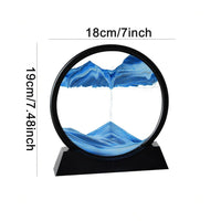 AOOKMIYA 3D Hourglass Quicksand Moving Sand Art Picture Round Glass Deep Sea Sandscape Craft Flowing Painting Office Home Decor Gifts