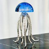 Luxury Crystal Jellyfish Ocean Art Theme Ornament Living Room Desktop Sample Metal Soft Decoration