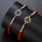 AOOKMIY Teamer Stainless Steel Beads 7 Chakra Charms Bracelet Red Black Two Color Rope Bracelets Family Jewelry Amulet Birthday Gift NewAOOKMIYA.COM