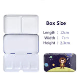 AOOKMIYA Portable Watercolor Iron Box Empty Twelve Constellation Pattern Three-fold Paint Storage Box Paint Palette Painting Art Supplies