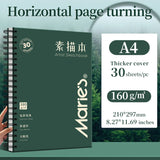 AOOKMIYA Marie's Sketchbook,160gsm/30 Sheets Heavyweight Sketch Book,for Drawing Spiral-Bound with Hard Cover for Drawing,Illustration