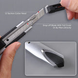 AOOKMIYA 1pc/3/5pcs Stainless Steel Retractable Utility Knife 9mm,for Unboxing,Cutting Paper ,Handicraft Carving for Crafters,Artist