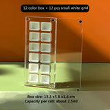 AOOKMIYA Empty Acrylic Watercolor Box Palette 24/36 Grid Portable Paint Tray Dust-proof Magnetic Transparent Box Art Supplies