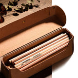 Retro Art Pencil Bag Students Large Capacity Stationery Box Designer Models Office Ticket Cowhide Storage Box Senior Glasses Box