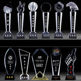 AOOKMIYA Customized Transparent Crystal Trophy, Five-Star, Creative Awards Ceremony, Competition Event, Craft Gift, Home Decorations, 1Pc