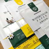 AOOKMIYA 100% Cotton Watercolor Paper 300g Cotton Pulp Fine/Medium Coarse Texture Medium White Acid-Free Watercolor Paper Art Supplies