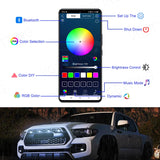 Automobile parts Car Eagle Eye LED Grill Light Universal Daytime Running RGB APP Control Grille Lighting Central Grid Off Road Warning Punch Free
