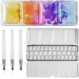 AOOKMIYA 37 Wells Watercolor Painting Box With 3 Water Brushes, Empty Watercolor Painting Iron Box, Suit For Watercolor Painting, Gouache  AOOKMIYA.COM