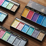 AOOKMIYA 6 Colors/box Rubens Pearlescent Solid Watercolor Paint Ancient Color Mineral Pigment Artist Painting Nail Art Supplies