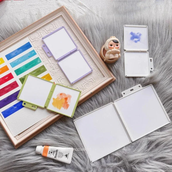 AOOKMIYA Portable Watercolor Palette Non-water-gathering Ceramic Watercolor Palette Artist Travel Sketching Painting Art Supplies